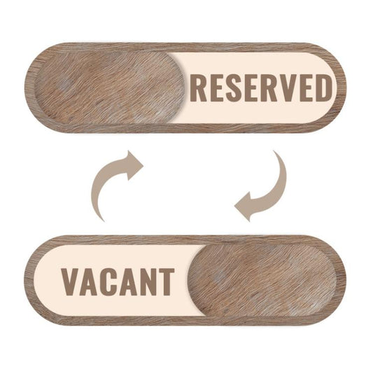 Panneau coulissant d'état de porte pour chambres réservées ou vacantes, étiquette autocollante aspect bois pour salles à manger privées, spas, panneau coulissant pour spas