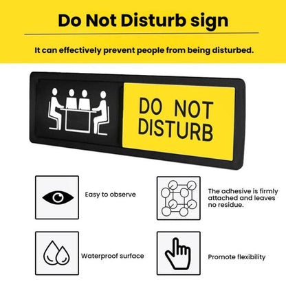 Sliding Do Not Disturb/Welcome Please Knock Sign with Self-Adhesive Backing for Meeting Rooms & Offices, Office Sign