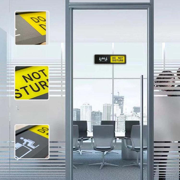 Sliding Do Not Disturb/Welcome Please Knock Sign with Self-Adhesive Backing for Meeting Rooms & Offices, Office Sign
