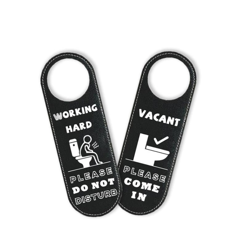 Double-Sided Toilet Door Sign Working Hard Do Not Disturb / Vacant Please Come In Hanger, Toilet Door Sign
