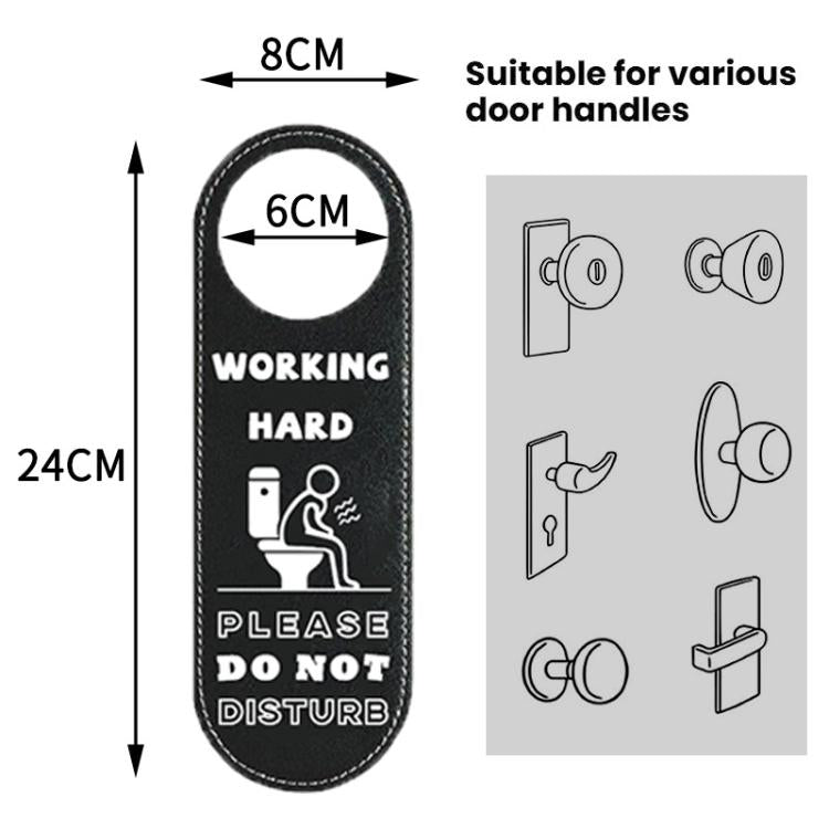 Double-Sided Toilet Door Sign Working Hard Do Not Disturb / Vacant Please Come In Hanger, Toilet Door Sign