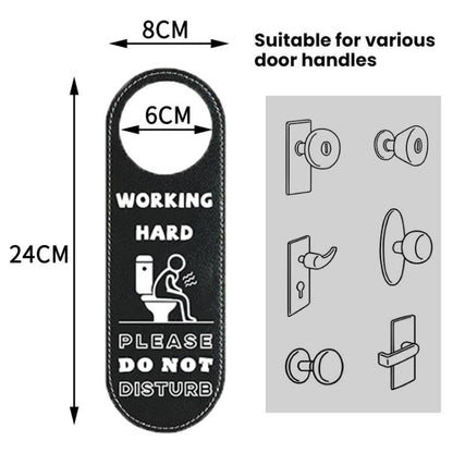 Double-Sided Toilet Door Sign Working Hard Do Not Disturb / Vacant Please Come In Hanger, Toilet Door Sign