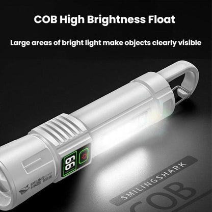 SMILING SHARK SD-5424A Portable Super Bright Digital Display Flashlight With Hook Outdoor Zoomable Telescopic Light, SD-5424A