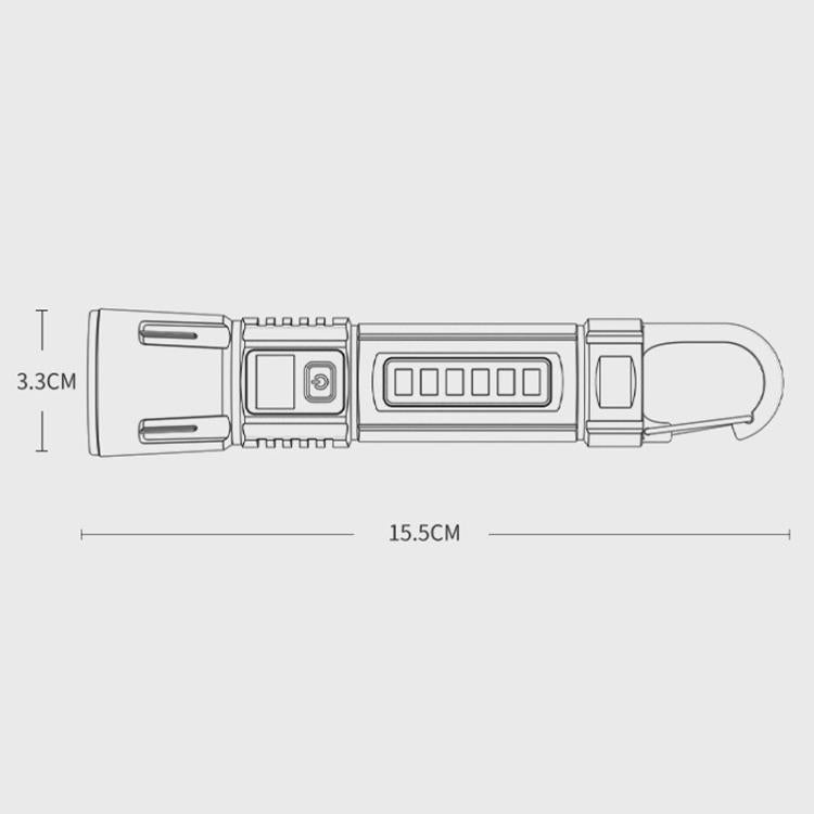 SMILING SHARK SD-5424A Portable Super Bright Digital Display Flashlight With Hook Outdoor Zoomable Telescopic Light, SD-5424A