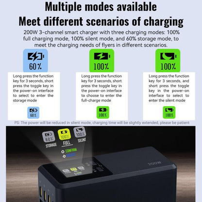 For DJI Air 3 / 3S LKTOP UC342 200W 3-Channel Charger Aerial Photography Charging Butler, US Plug, EU Plug