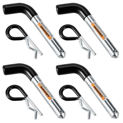 4pcs /Set Rust-Resistant Trailer Hitch Pins + R-Clips, 5/8 inch 7005