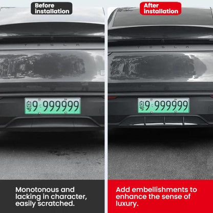 For Tesla 2025+ Model Y Juniper Rear Spoiler Rear Diffuser Trim, Black Spray Paint, Gloss Carbon Water Transfer Printing, Matte Carbon Water Transfer Printing, Frosted Black ABS, White Spray Paint