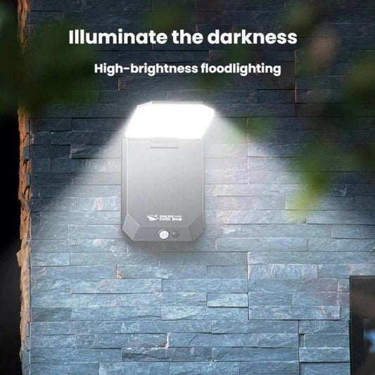 Lampe solaire murale extérieure pliable à détecteur de mouvement 3 modes, SMILING SHARK BD-068