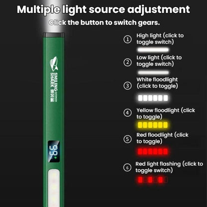 SMILING SHARK GZ-5112 Multi-Functional Outdoor Rechargeable Work Light Portable Magnetic Flashlight, GZ-5112