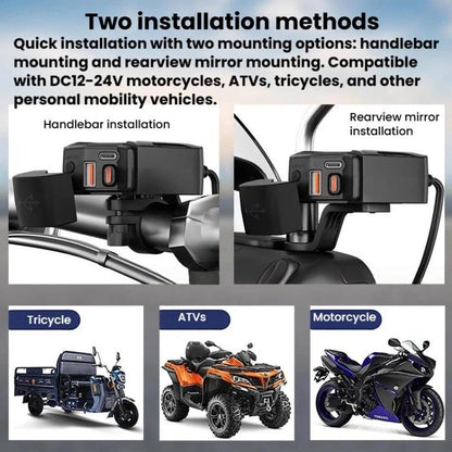 CS-2035A1 IP65 Waterproof Dustproof Motorcycle Phone Charger Retractable USB Charging Cable, CS-2035A1