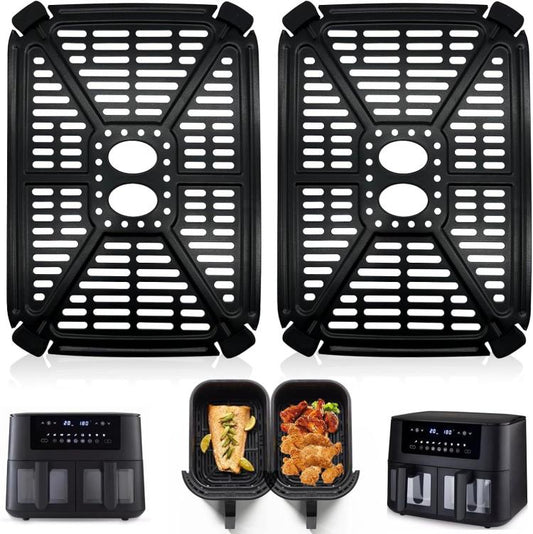 2 pièces/paquet – Plateau de friture et lèchefrite pour friteuse à air numérique à double panier Holstein Housewares 8,4 pint/8 L