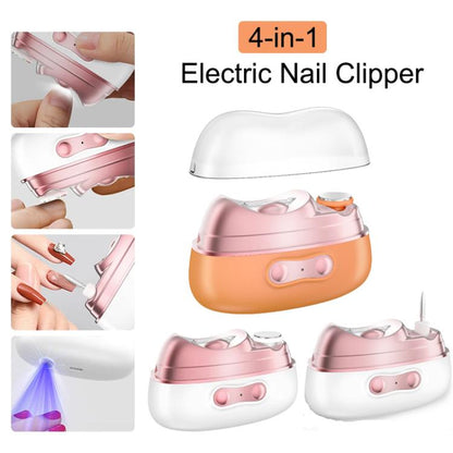 4-in-1 Electric Nail Clipper, Grinder, Polisher & UV Dryer Rechargeable Multifunctional Nail Care Kit