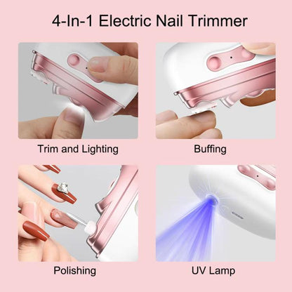 4-in-1 Electric Nail Clipper, Grinder, Polisher & UV Dryer Rechargeable Multifunctional Nail Care Kit