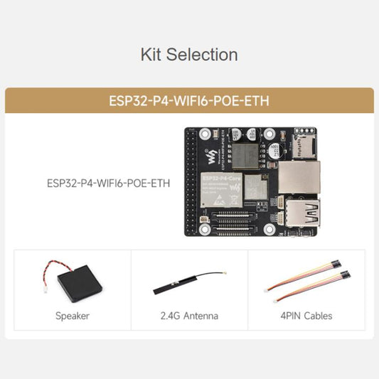 WAVESHARE ESP32-P4-WIFI6-POE-ETH Development Board Supports Power Over Ethernet (PoE), Basic Package