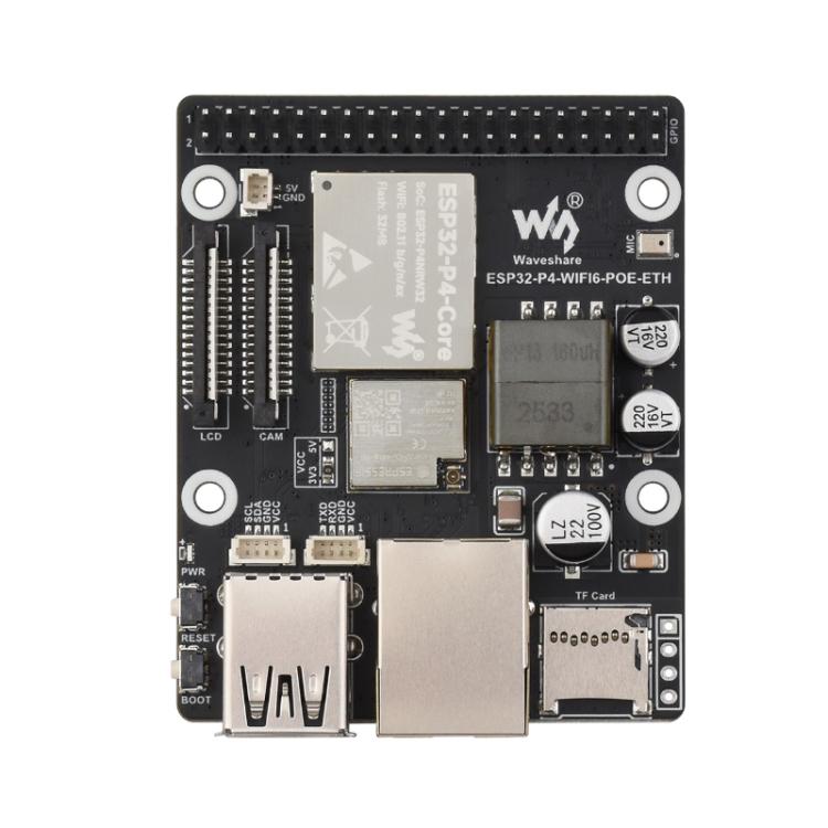 WAVESHARE ESP32-P4-WIFI6-POE-ETH Development Board Supports Power Over Ethernet (PoE), Basic Package