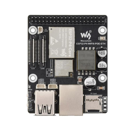 WAVESHARE ESP32-P4-WIFI6-POE-ETH Development Board Supports Power Over Ethernet (PoE), Basic Package