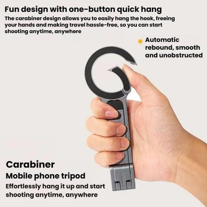 Carabiner Magnetic Aluminum Alloy Phone Holder Portable Photography Tripod