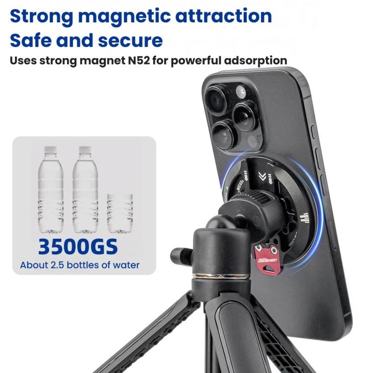 Magnetic Phone Mount Base Cold Shoe Tripod Aluminum Alloy Photography Selfie Stick 1/4 inch Arca-Style Mounting Base Suction Cup, Base