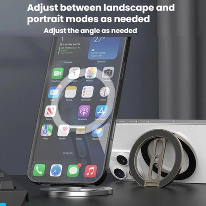 Fully Foldable Multi-Function Dual Magnetic Phone Metal Stand