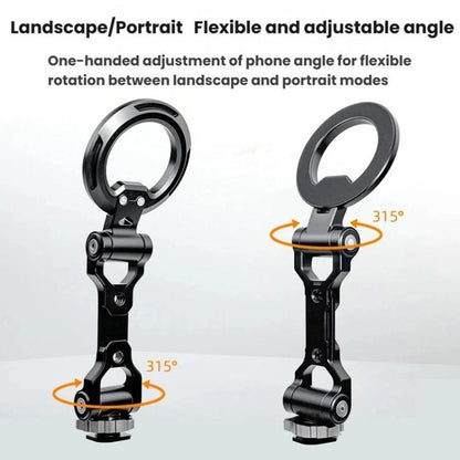 Cold Shoe Magnetic Folding Phone Holder Camera Horizontal Vertical Shooting Live Streaming Photography Stand, Holder