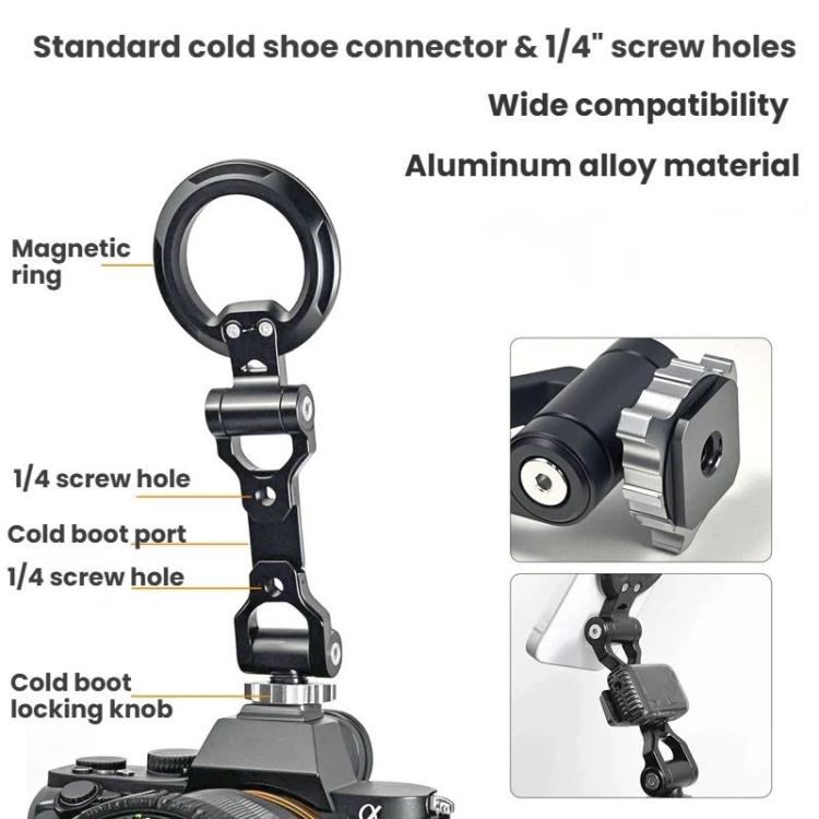 Cold Shoe Magnetic Folding Phone Holder Camera Horizontal Vertical Shooting Live Streaming Photography Stand, Holder