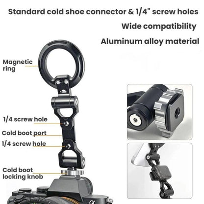Cold Shoe Magnetic Folding Phone Holder Camera Horizontal Vertical Shooting Live Streaming Photography Stand, Holder