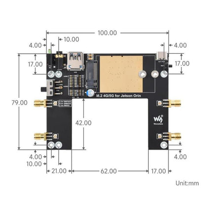 Module WAVESHARE 5G / 4G / 3G, inclut le module RM520N-GL, prend en charge le réseau 5G NSA et SA, le positionnement GNSS, 32256
