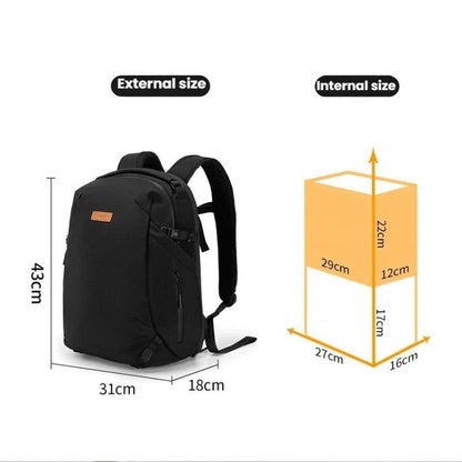 Cwatcun D248 Medium Camera Bag Waterproof High Capacity DSLR Digital Camera Backpack