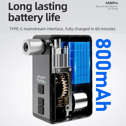 Mini Inflatable Pump Portable High-Pressure Brushless Electric Bike Air Pump With Display, AM6pro