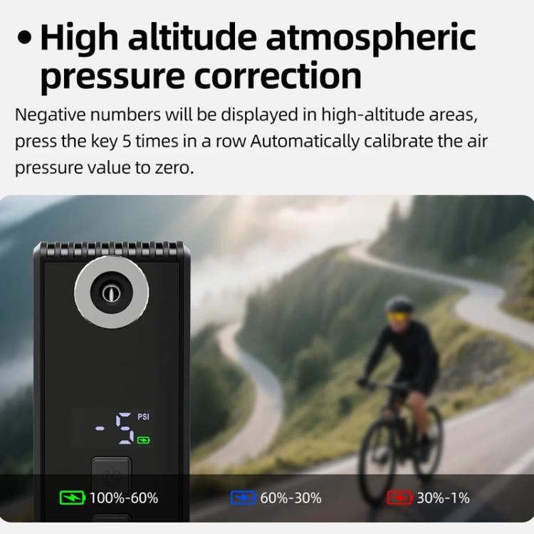 Mini Inflatable Pump Portable High-Pressure Brushless Electric Bike Air Pump With Display, AM6pro
