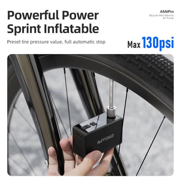 Mini Inflatable Pump Portable High-Pressure Brushless Electric Bike Air Pump With Display, AM6pro