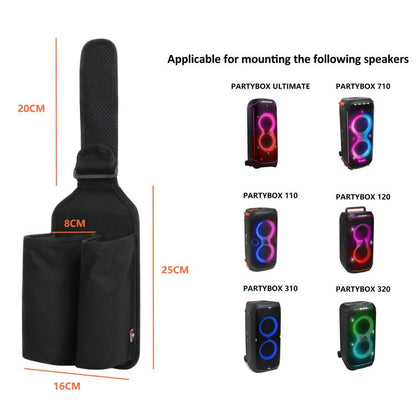 For JBL Partybox Series Microphone Holder Universal Storage Bag Strap Mount, Bag (Black)