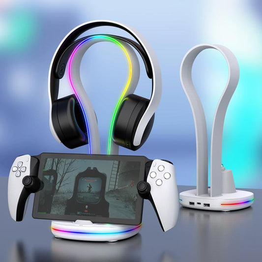 Support de charge magnétique ipega pour PS5 Portal avec lumières RVB et support de casque