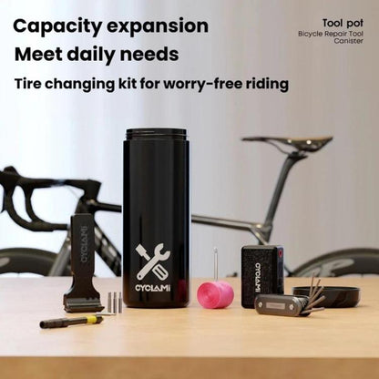CYCLAMI Bicycle Repair Tool Canister Portable Water Bottle-Style Storage Can