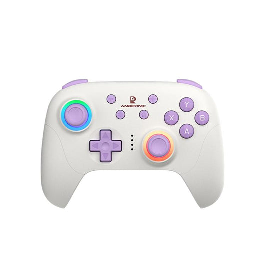 Manette de jeu multiplateforme ANBERNIC RGP01 pour PC/Switch/Steam avec joystick et gâchettes à effet Hall, connectivité 3 modes, RGB, blanc, noir, violet, avec récepteur blanc, avec récepteur noir, avec récepteur violet
