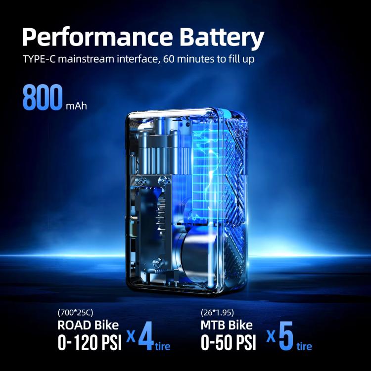 Mini Display Equipped Air Pump Portable High Pressure Smart Bicycle Electric Air Pump, AM6