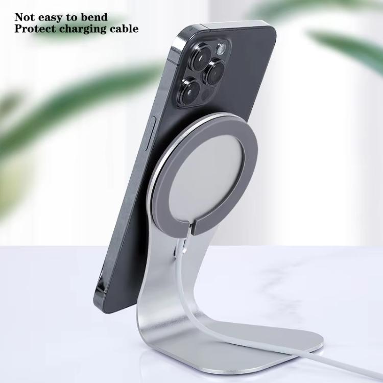 Aluminum Alloy Phone Holder Stand for Magnetic Wireless Charger Desktop Bracket