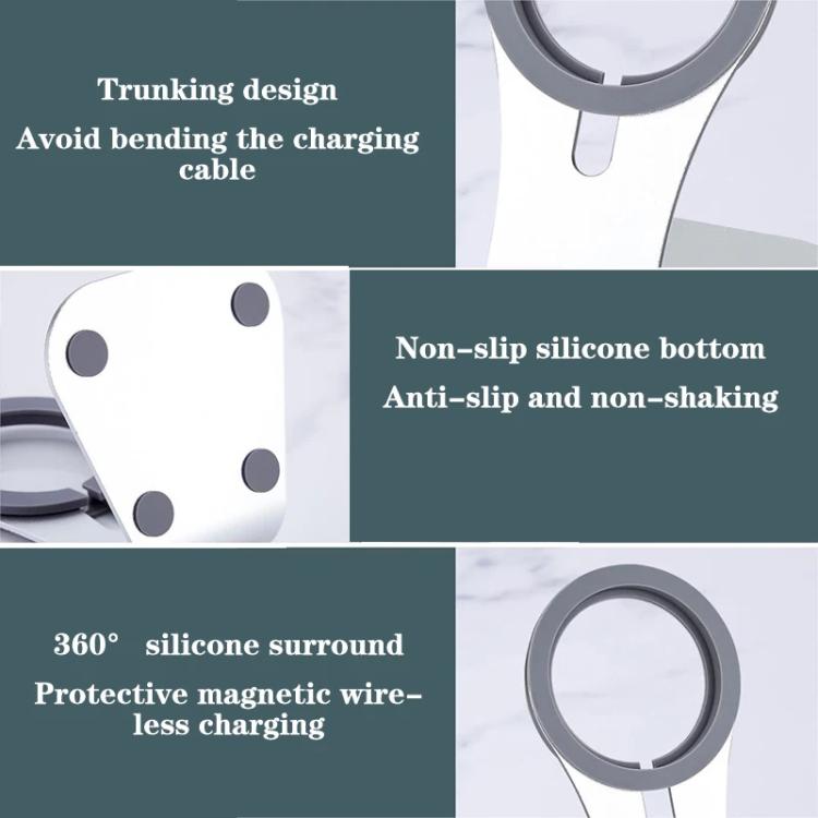 Aluminum Alloy Phone Holder Stand for Magnetic Wireless Charger Desktop Bracket