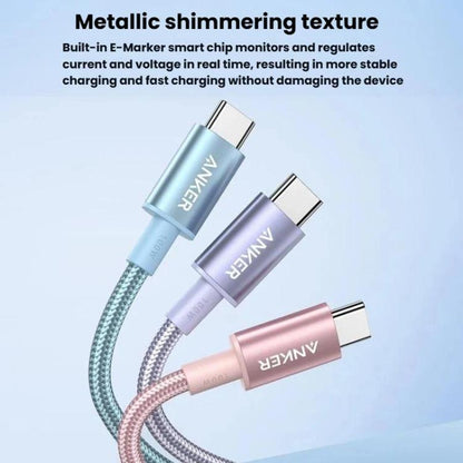 ANKER A8756 1m Braided PD100W Type-C Nylon Fast Charging Cable