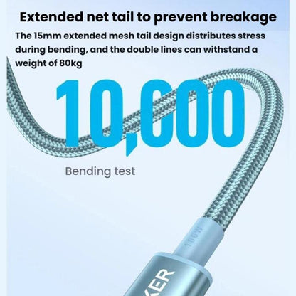 ANKER A8756 1m Braided PD100W Type-C Nylon Fast Charging Cable