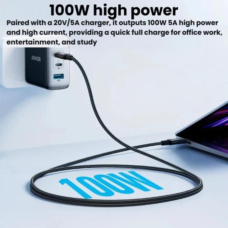 ANKER A8756 1m Braided PD100W Type-C Nylon Fast Charging Cable
