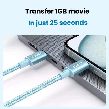 ANKER A8756 1m Braided PD100W Type-C Nylon Fast Charging Cable