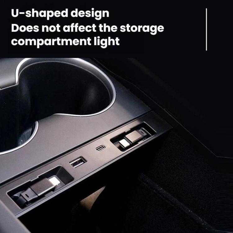 Car Central Charging Docking Station For Tesla 2025+ Model Y Juniper / 2024+ Model 3 Highland, 8 Pin+Type-C, Type-C+Type-C