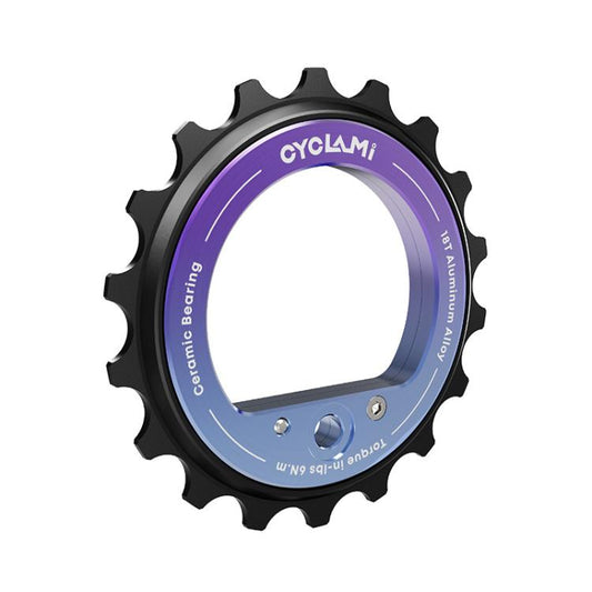 بكرة ناقل حركة خلفية مجوفة لا مركزية، 18 سنًا، محمل سيراميكي، قطع غيار دراجات يمكنك تركيبها بنفسك، CYCLAMI CYC-18T