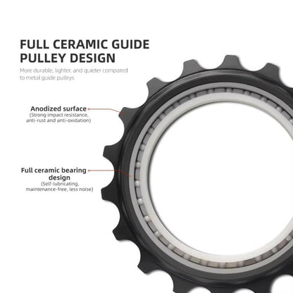 Poulie de dérailleur arrière excentrique creuse 18T avec roulement en céramique, Pièces de vélo DIY, CYCLAMI CYC-18T