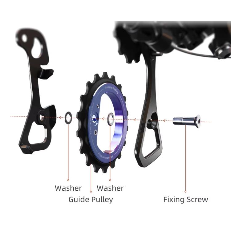 Poulie de dérailleur arrière excentrique creuse 18T avec roulement en céramique, Pièces de vélo DIY, CYCLAMI CYC-18T