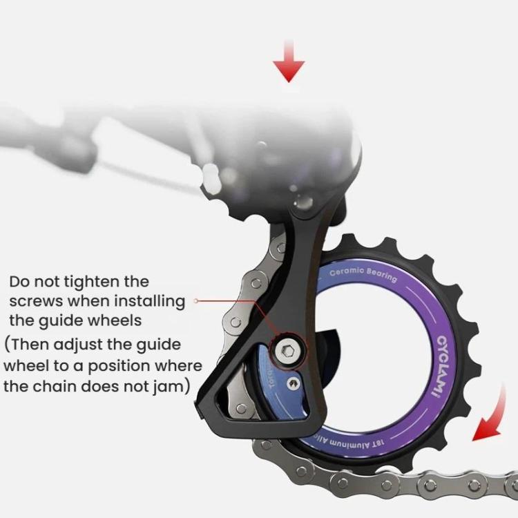 Poulie de dérailleur arrière excentrique creuse 18T avec roulement en céramique, Pièces de vélo DIY, CYCLAMI CYC-18T