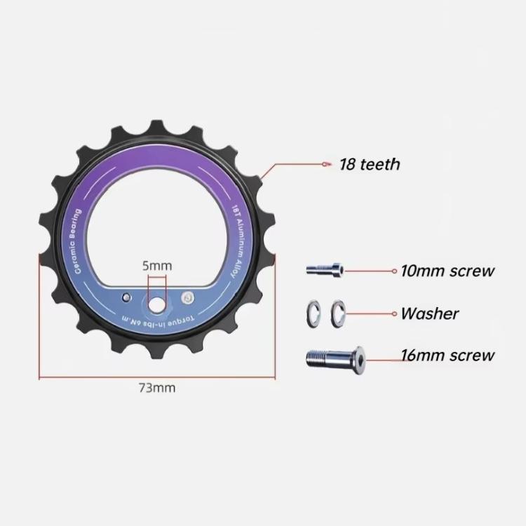 Poulie de dérailleur arrière excentrique creuse 18T avec roulement en céramique, Pièces de vélo DIY, CYCLAMI CYC-18T
