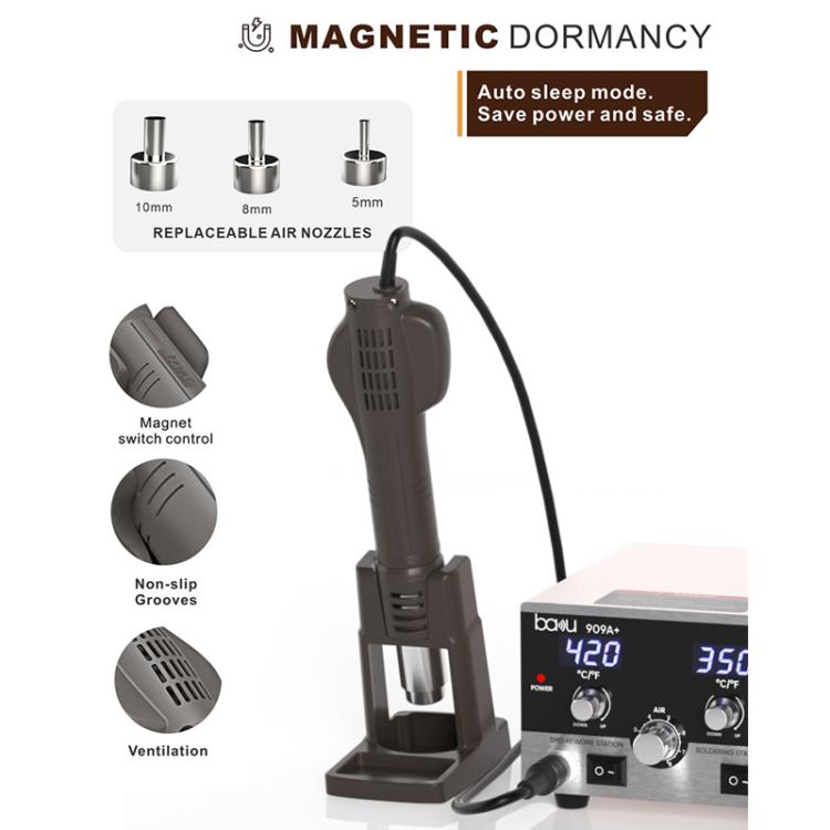 BAKU BA-909A+ 800W Digital Hot Air Rework Station & Soldering Iron 2-in-1, with Temp Lock, Sleep Mode for Phone/PCB Repair, 110V US Plug, 220V EU Plug