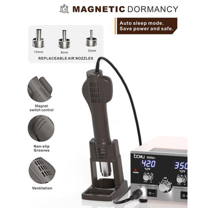BAKU BA-909A+ 800W Digital Hot Air Rework Station & Soldering Iron 2-in-1, with Temp Lock, Sleep Mode for Phone/PCB Repair, 110V US Plug, 220V EU Plug